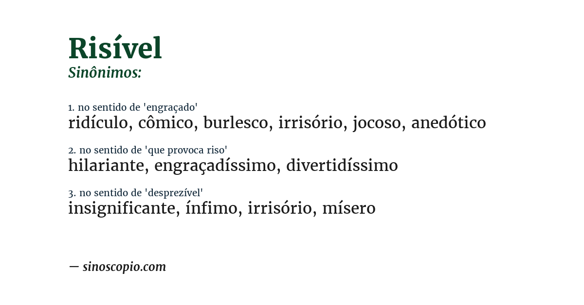 Sinônimo de risível