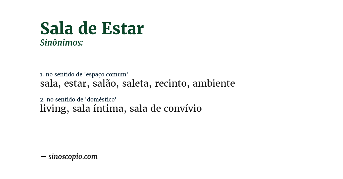 Sinônimo de sala de estar