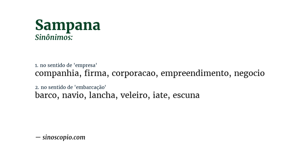 Sinônimo de sampana