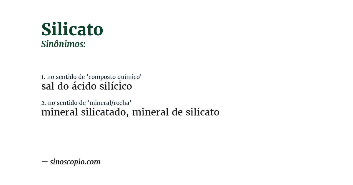 Sinônimo de silicato