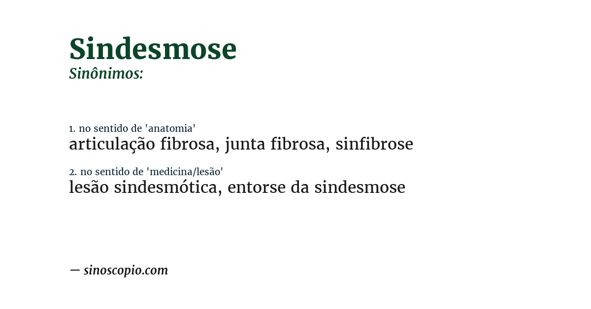 Sinônimo de sindesmose