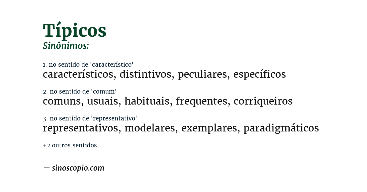 Sinônimo de típicos
