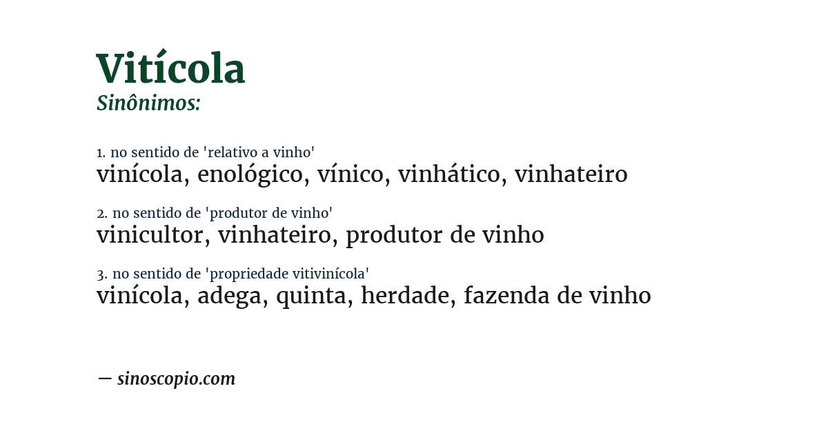 Sinônimo de vitícola