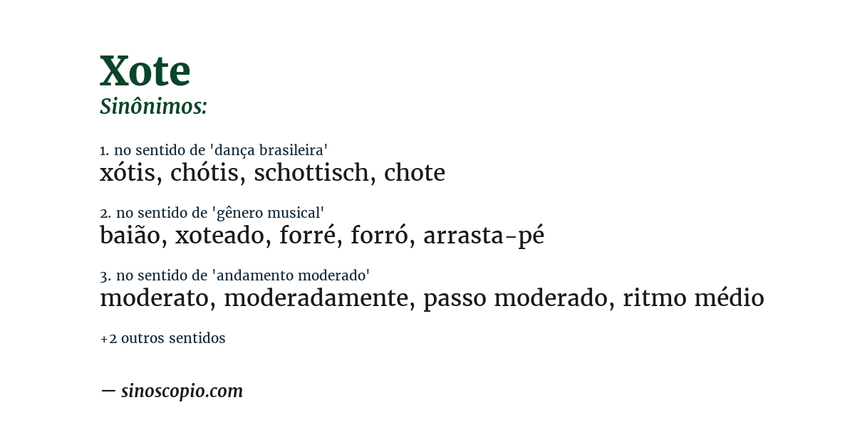 Sinônimo de xote