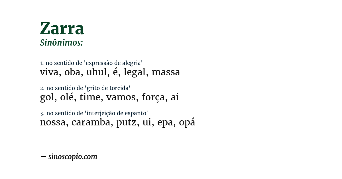 Sinônimo de zarra