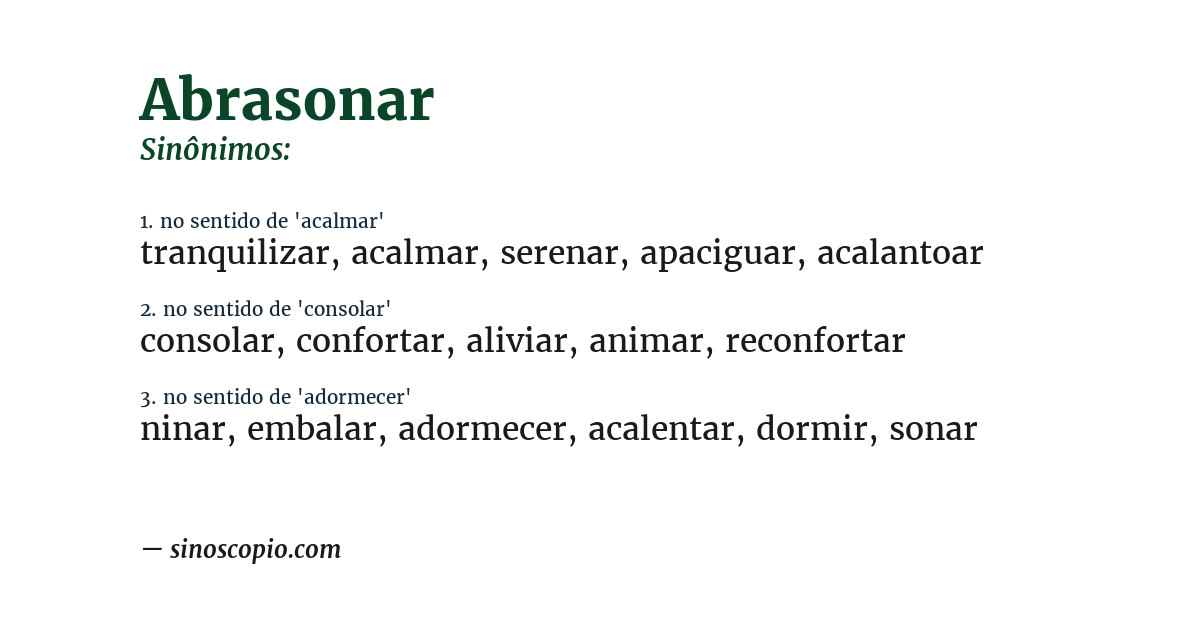 Sinônimo de abrasonar