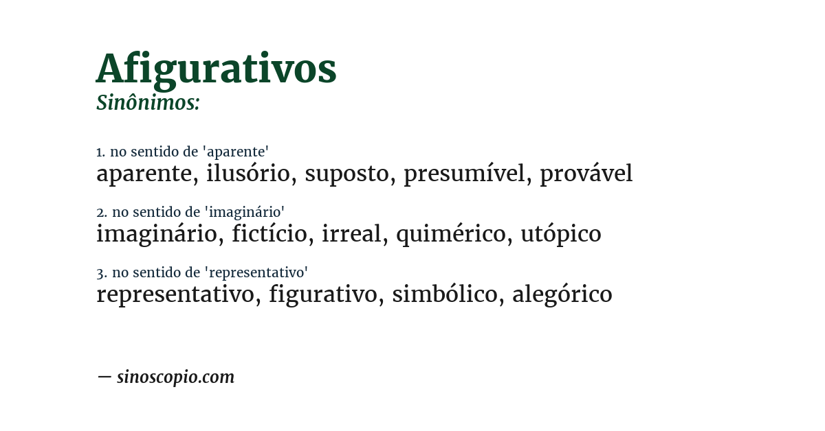 Sinônimo de afigurativos