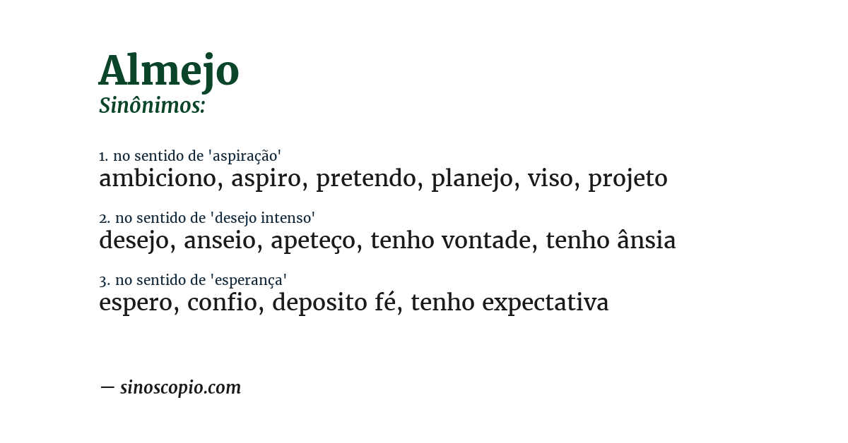 Sinônimo de almejo