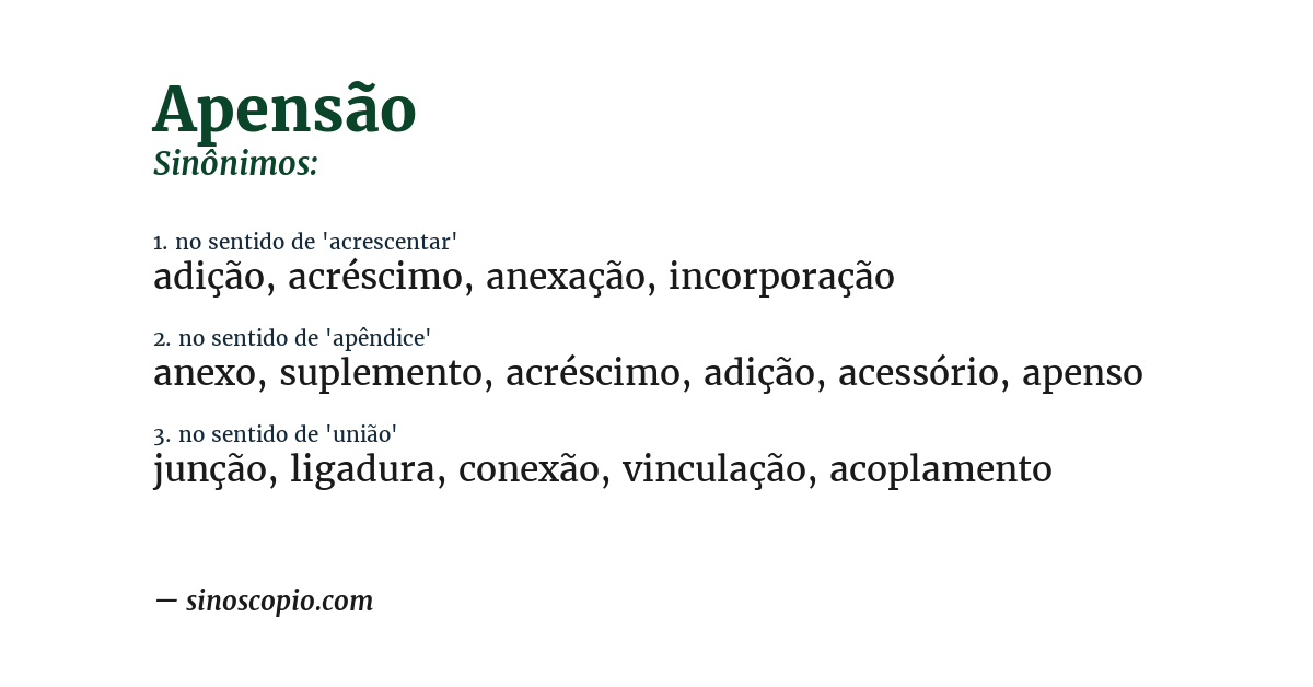 Sinônimo de apensão