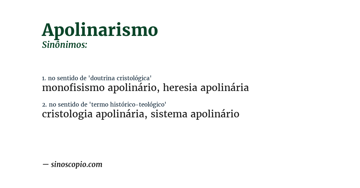 Sinônimo de apolinarismo