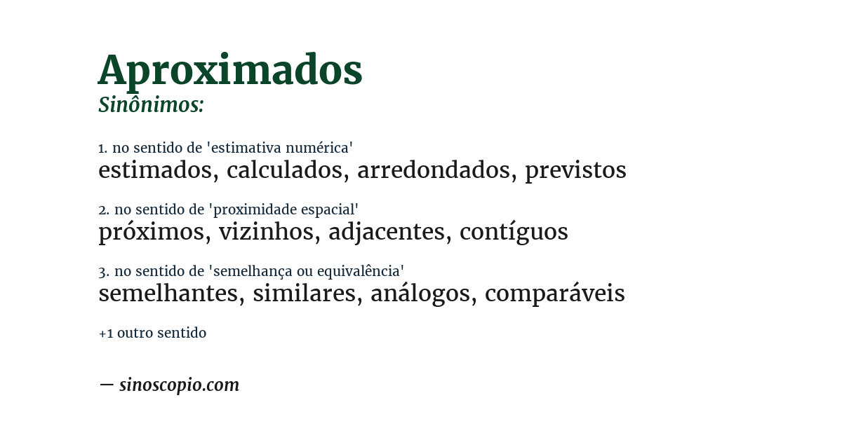 Sinônimo de aproximados