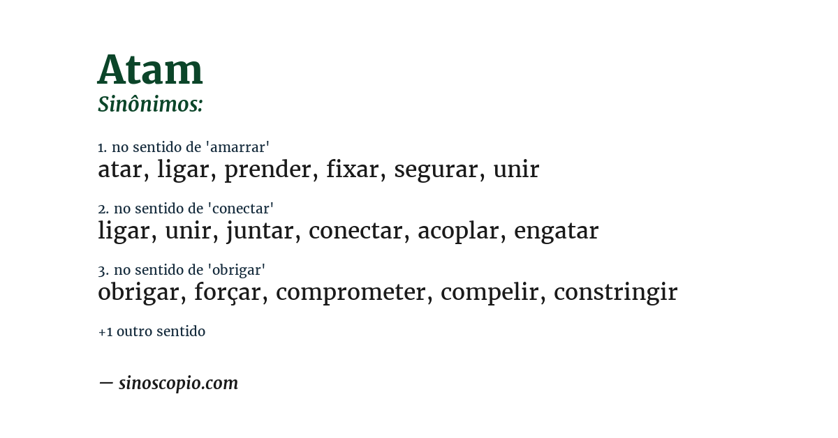 Sinônimo de atam