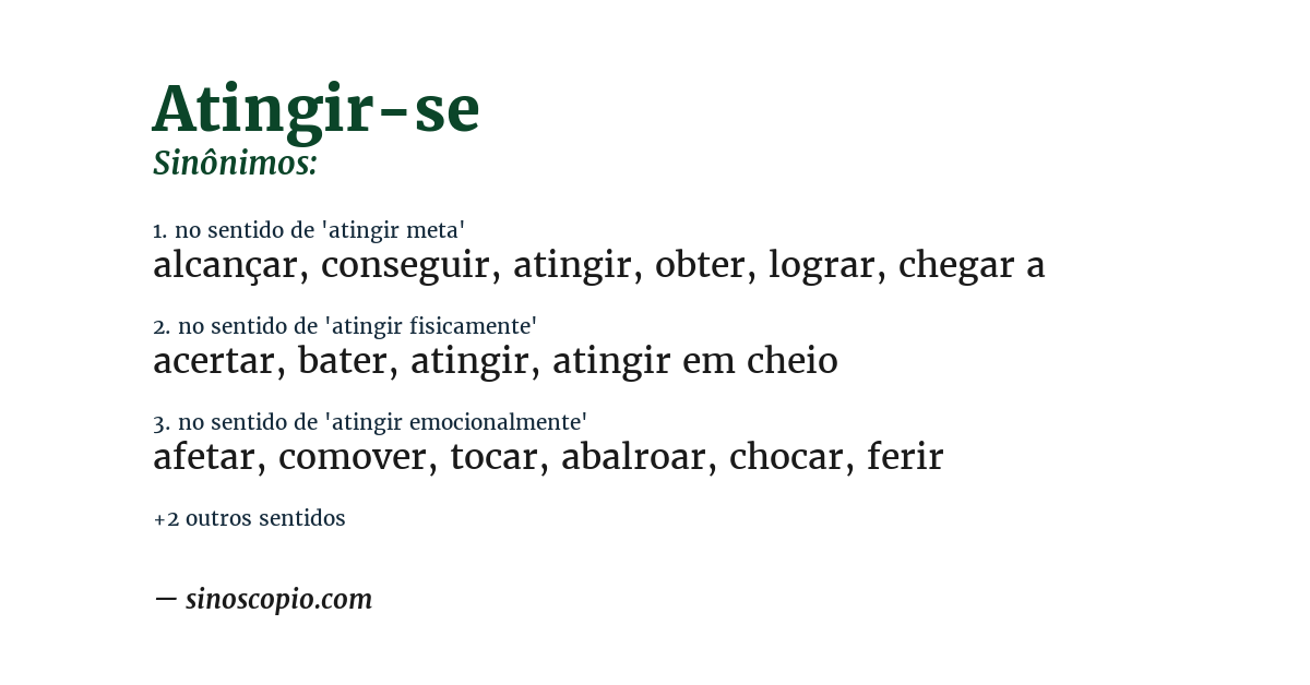 Sinônimo de atingir-se