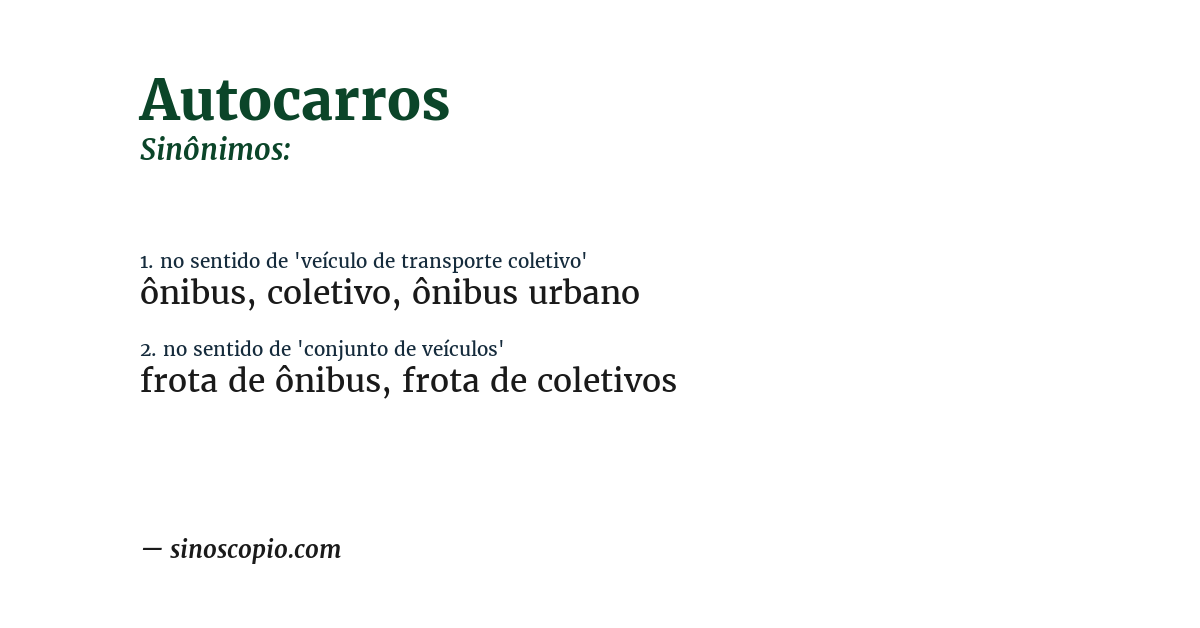 Sinônimo de autocarros
