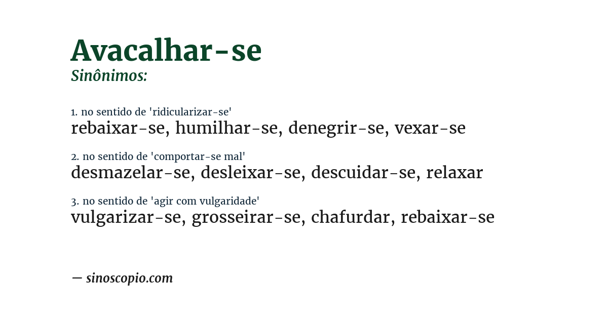Sinônimo de avacalhar-se