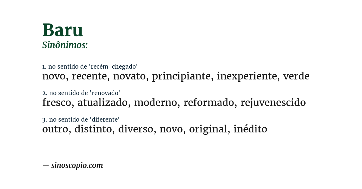 Sinônimo de baru
