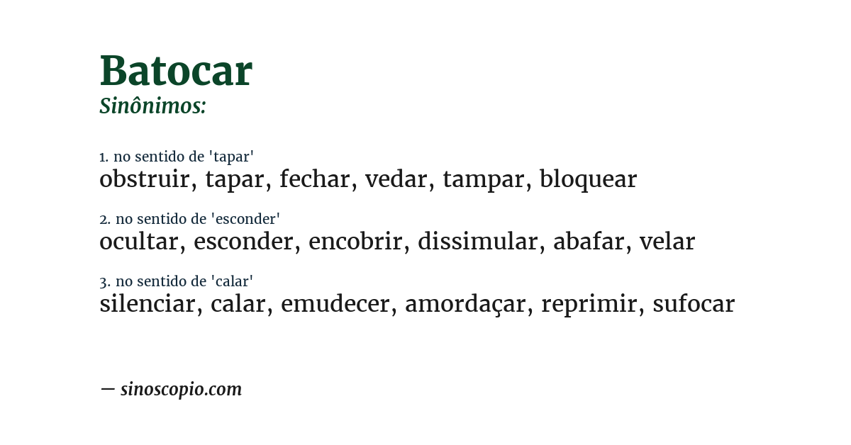 Sinônimo de batocar