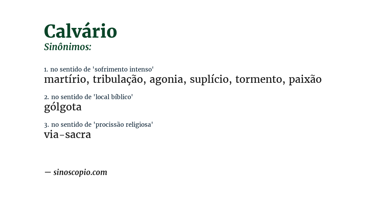 Sinônimo de calvário
