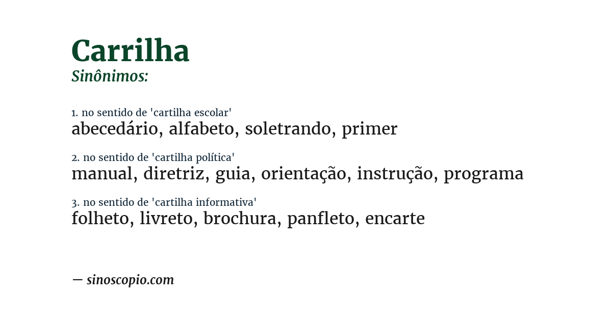 Sinônimo de carrilha