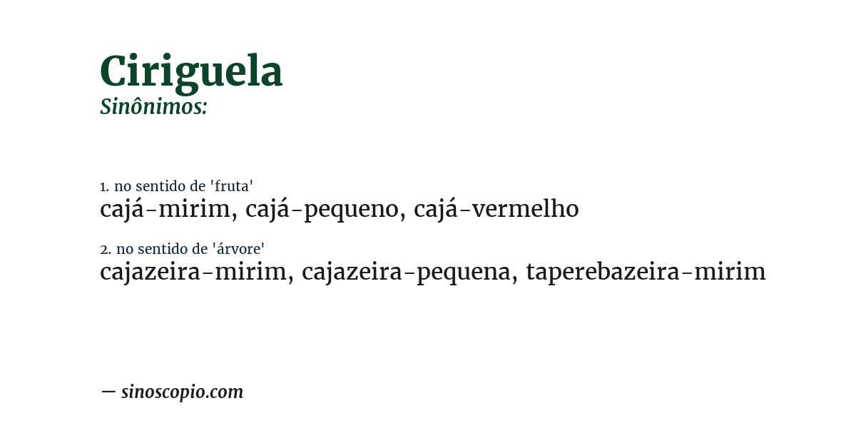 Sinônimo de ciriguela