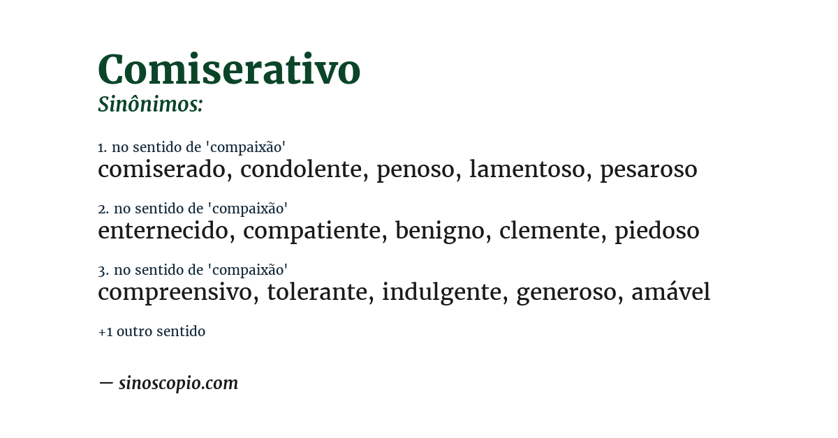 Sinônimo de comiserativo