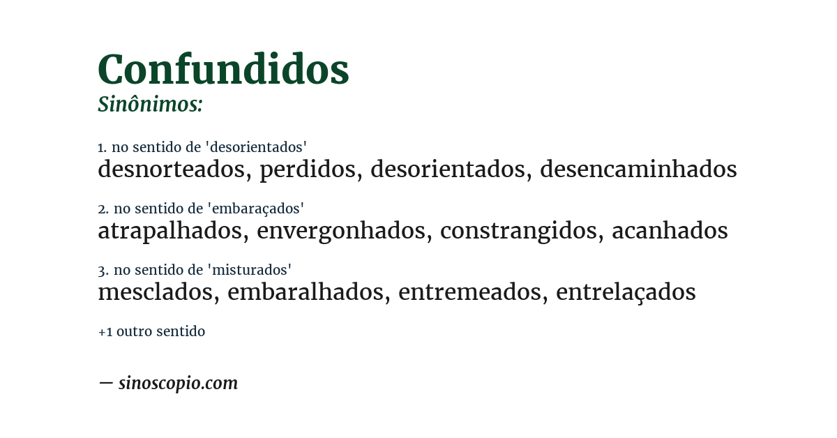 Sinônimo de confundidos