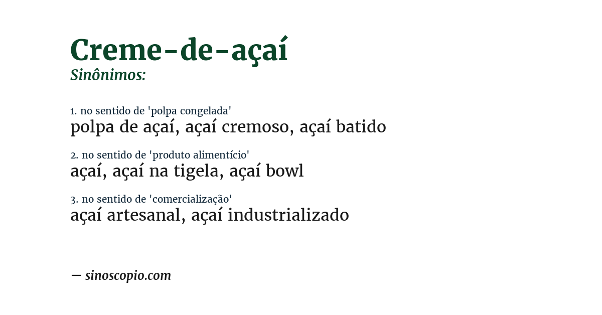 Sinônimo de creme-de-açaí