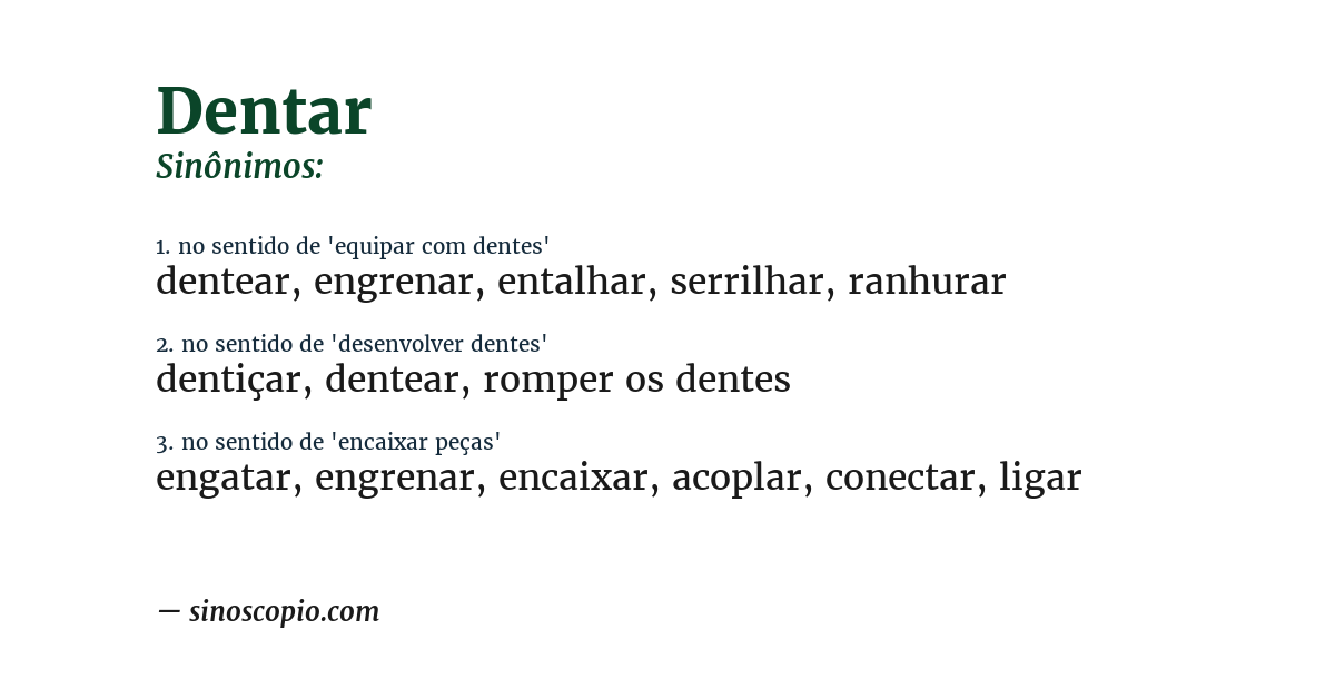 Sinônimo de dentar