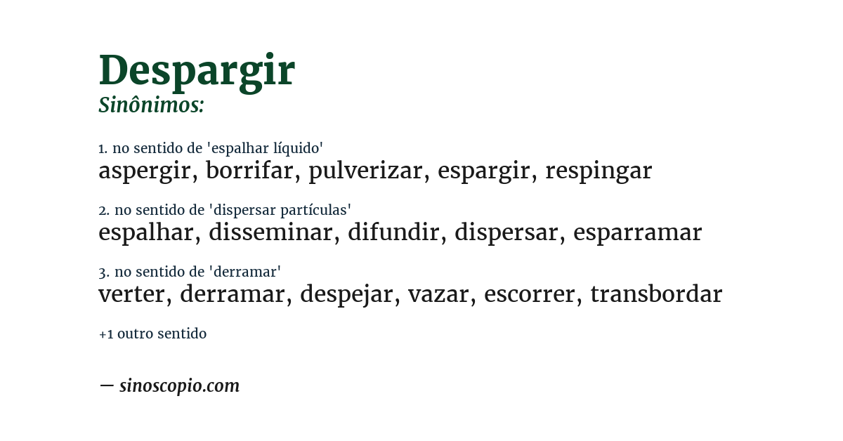 Sinônimo de despargir