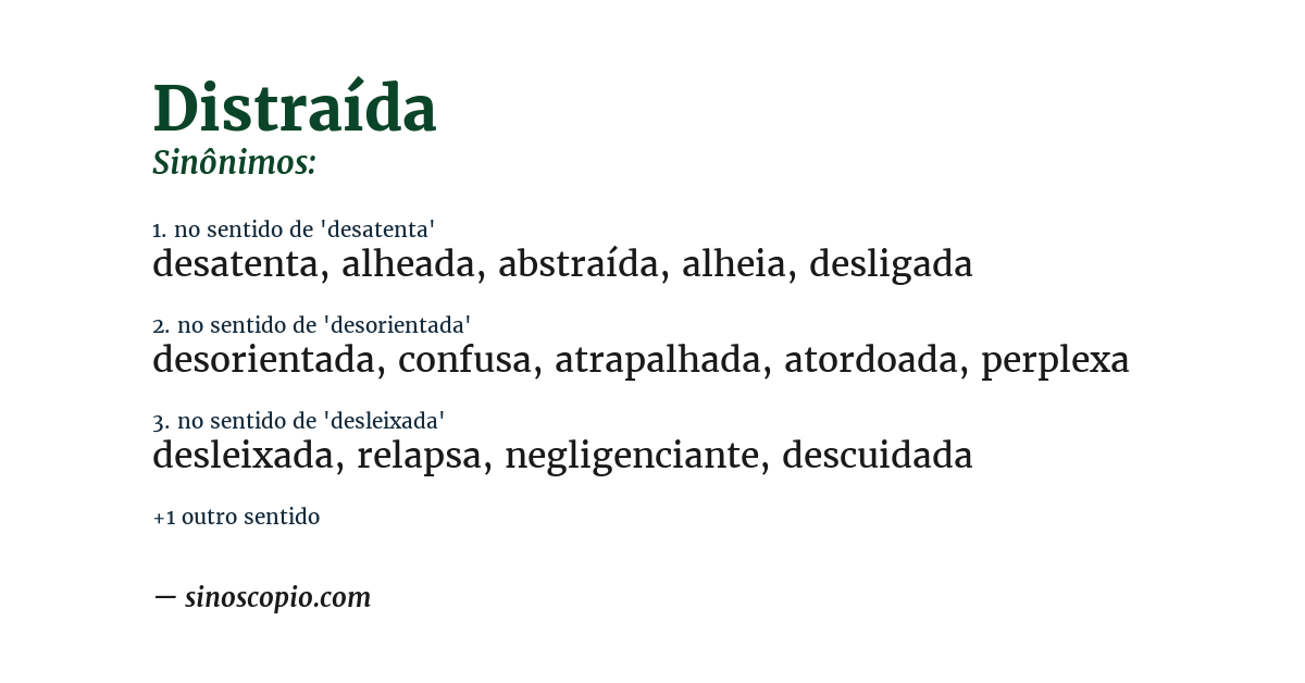 Sinônimo de distraída