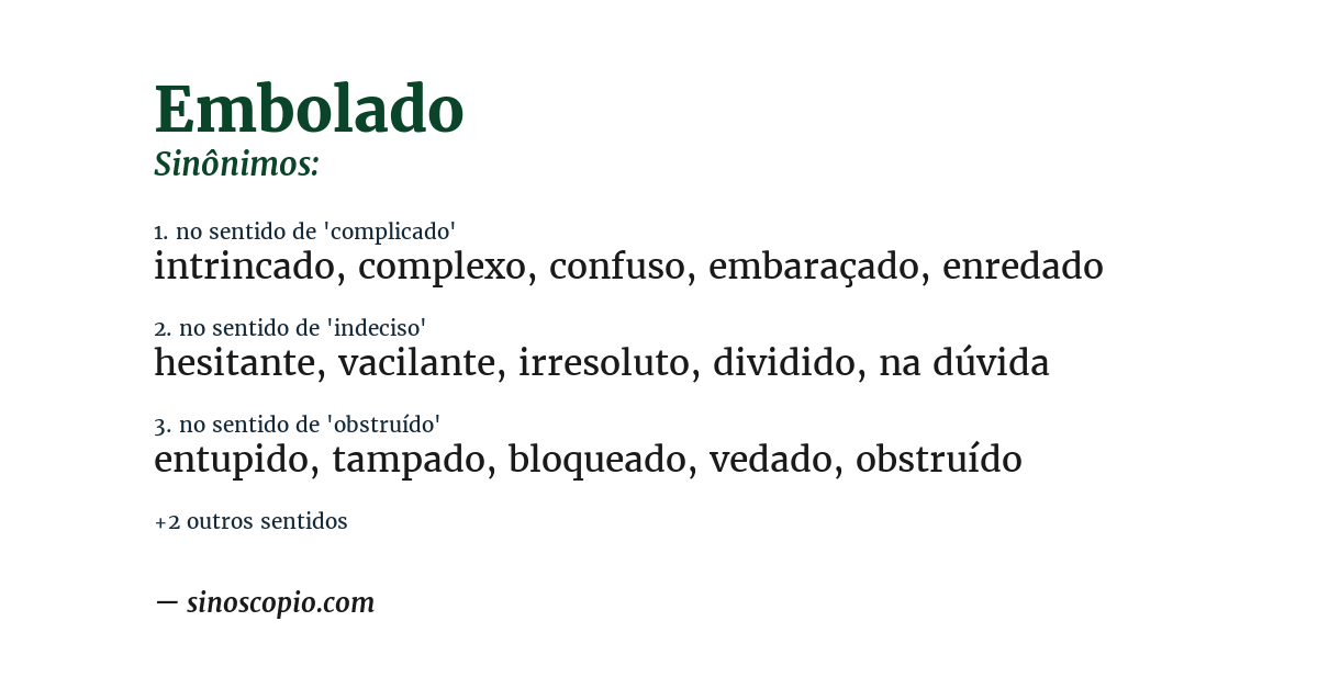 Sinônimo de embolado