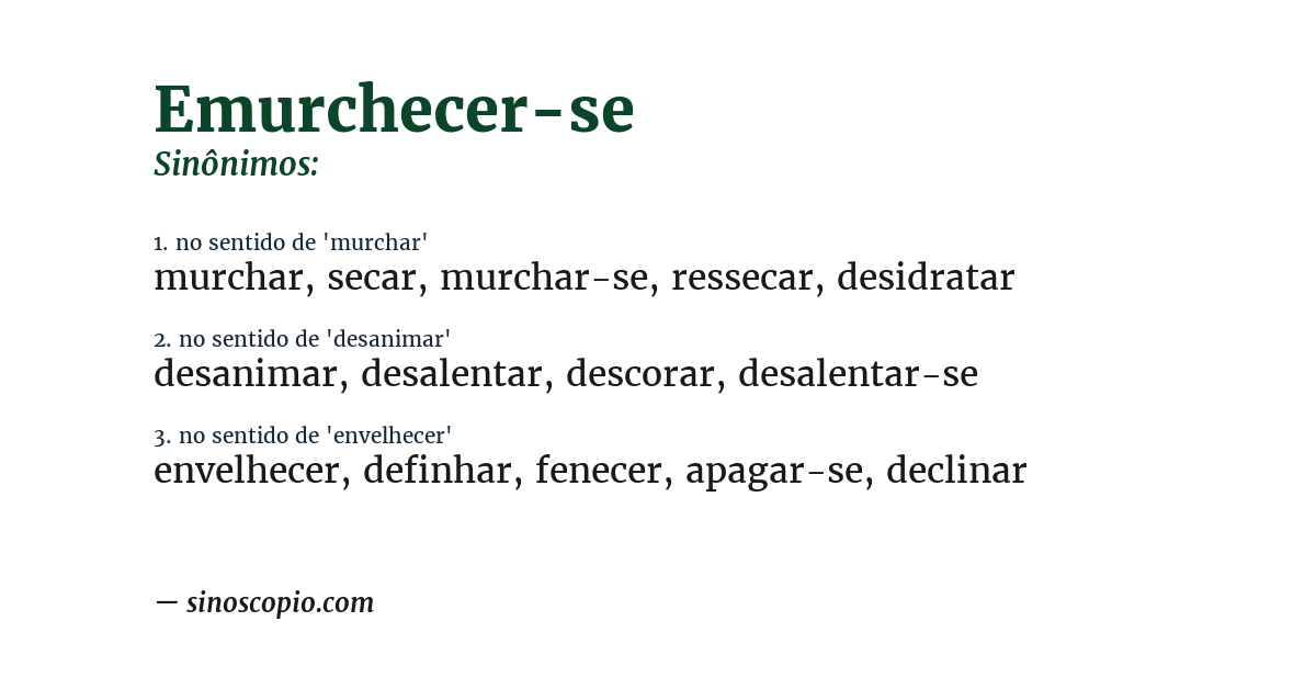 Sinônimo de emurchecer-se