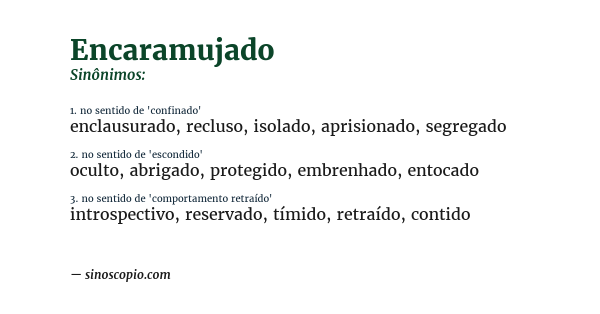 Sinônimo de encaramujado