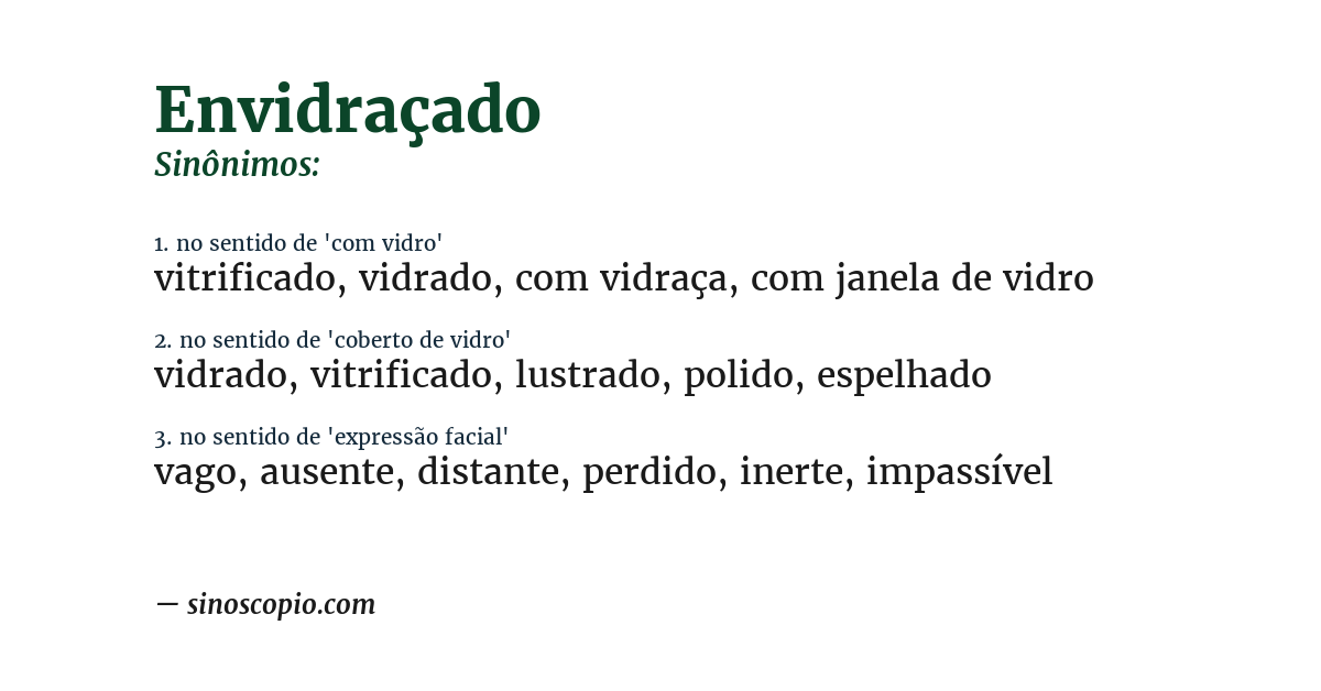 Sinônimo de envidraçado