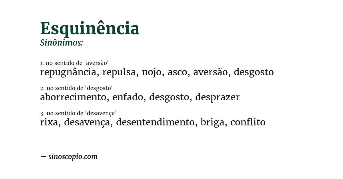 Sinônimo de esquinência