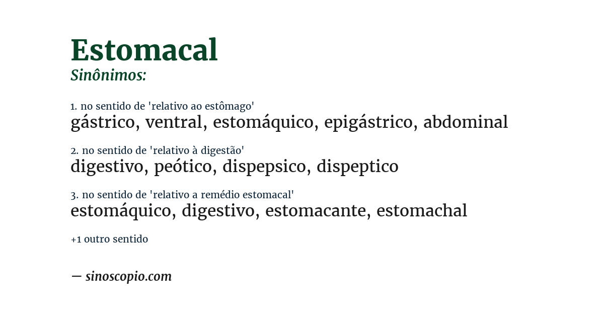 Sinônimo de estomacal