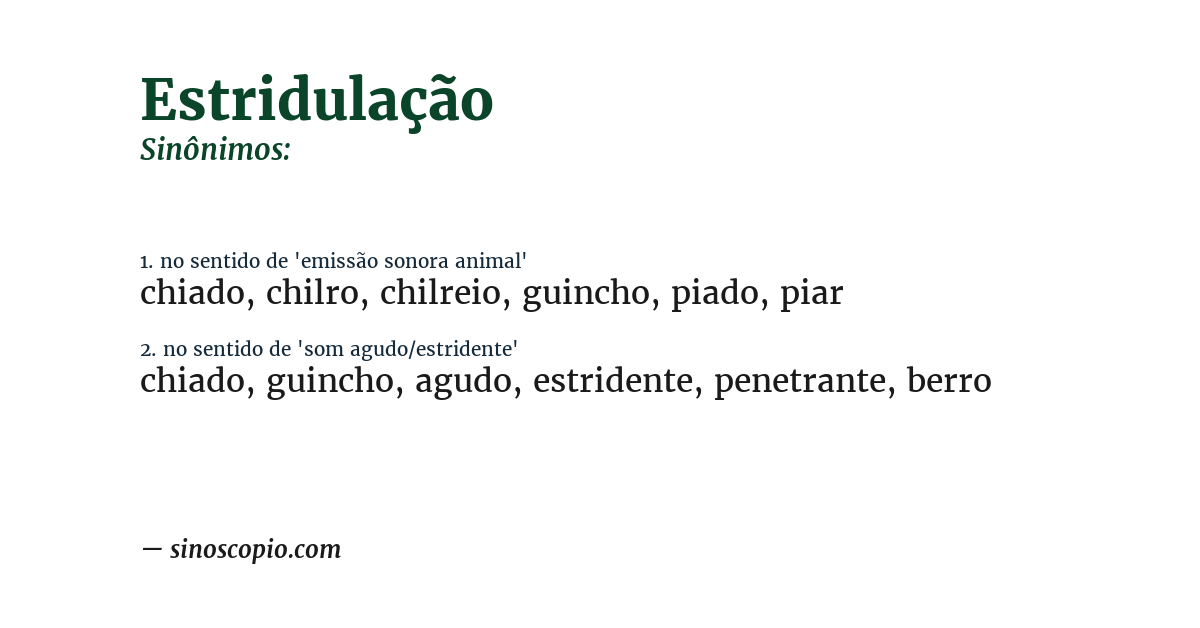 Sinônimo de estridulação