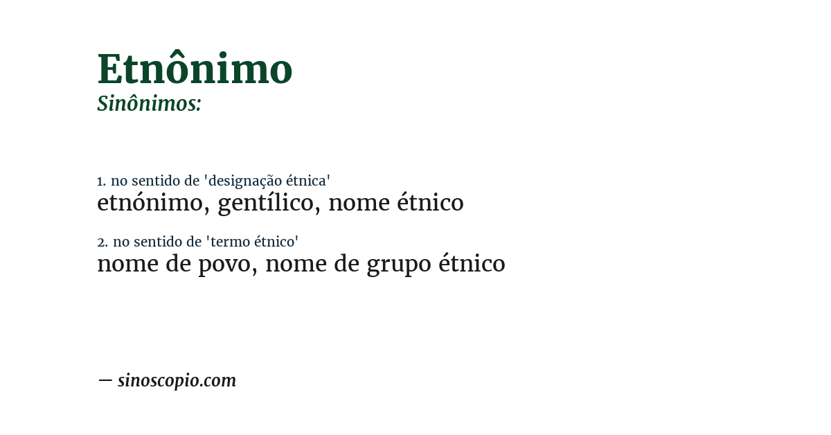 Sinônimo de etnônimo