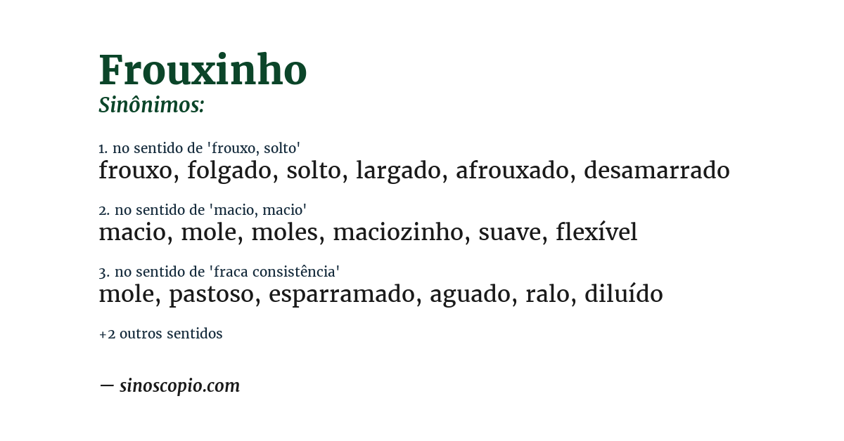 Sinônimo de frouxinho