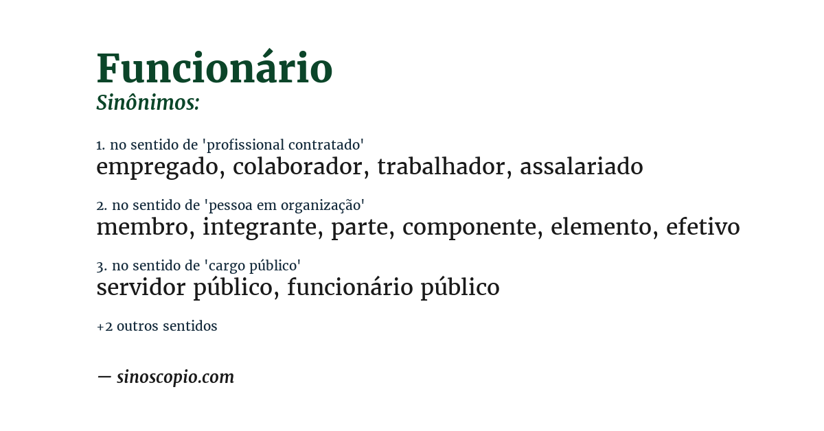 Sinônimo de funcionário
