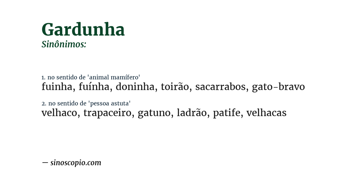 Sinônimo de gardunha