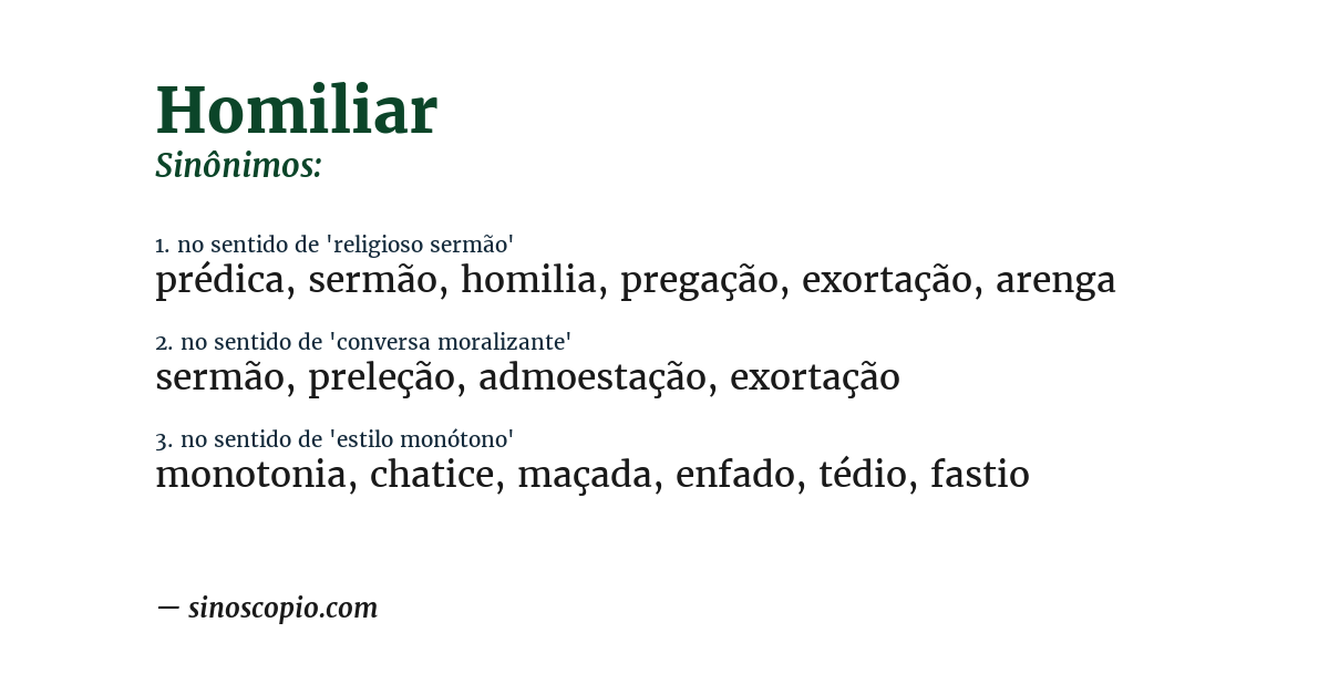 Sinônimo de homiliar
