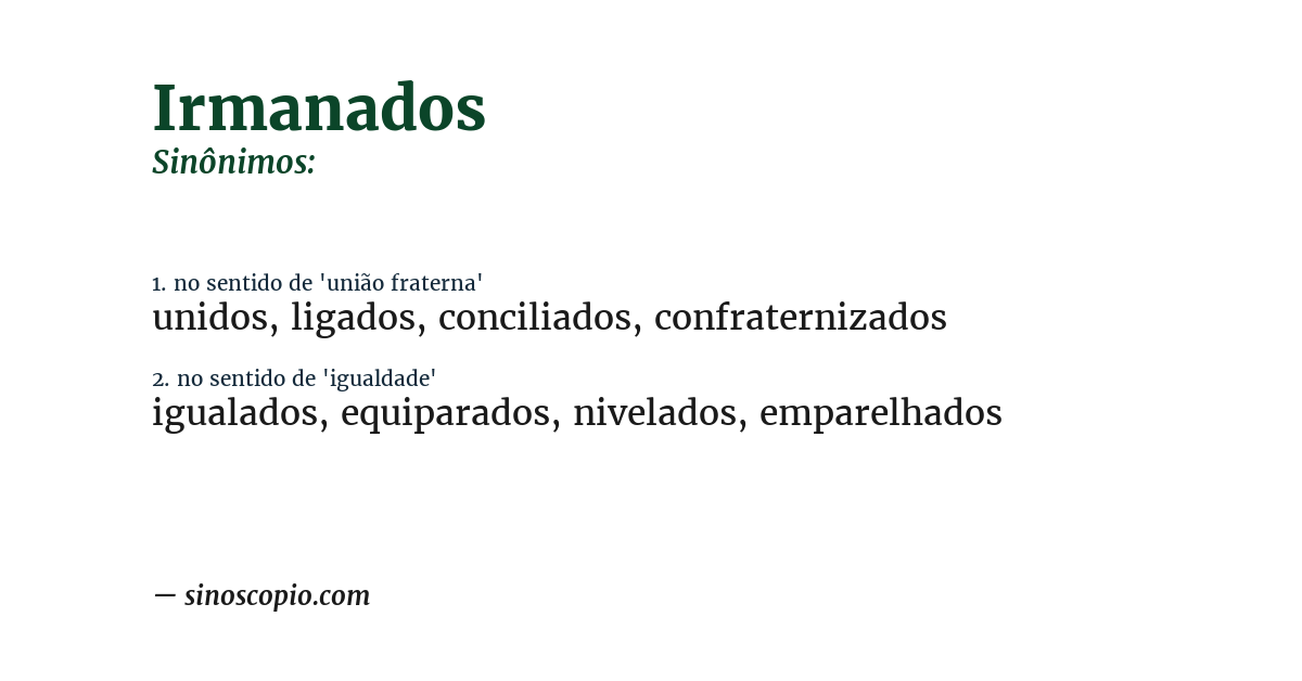 Sinônimo de irmanados