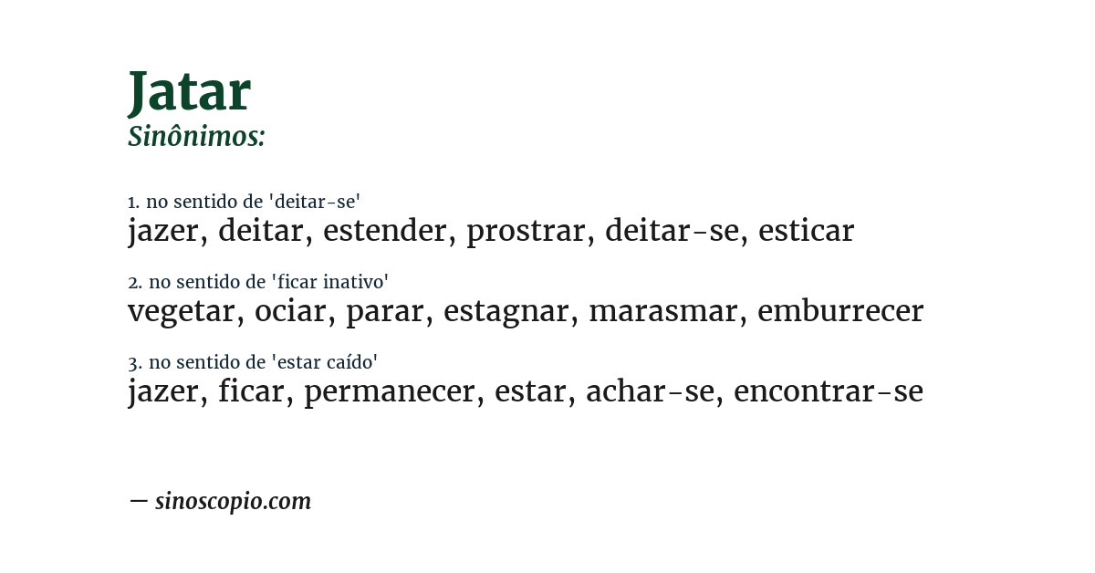 Sinônimo de jatar