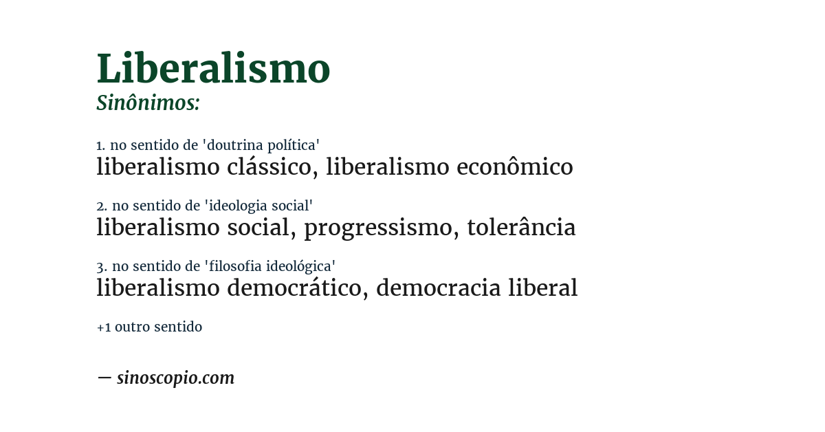 Sinônimo de liberalismo