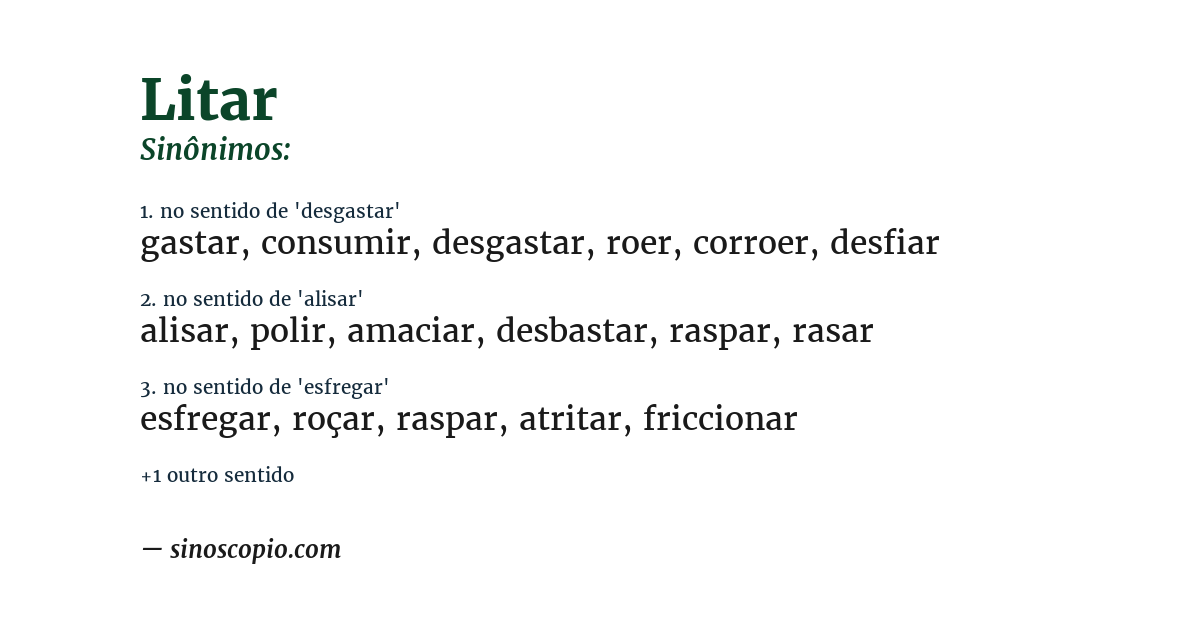 Sinônimo de litar