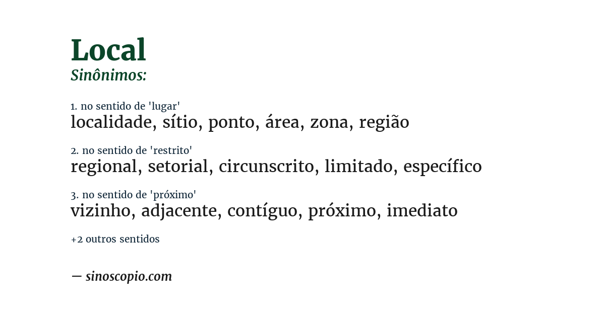 Sinônimo de local