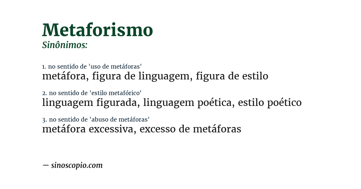 Sinônimo de metaforismo