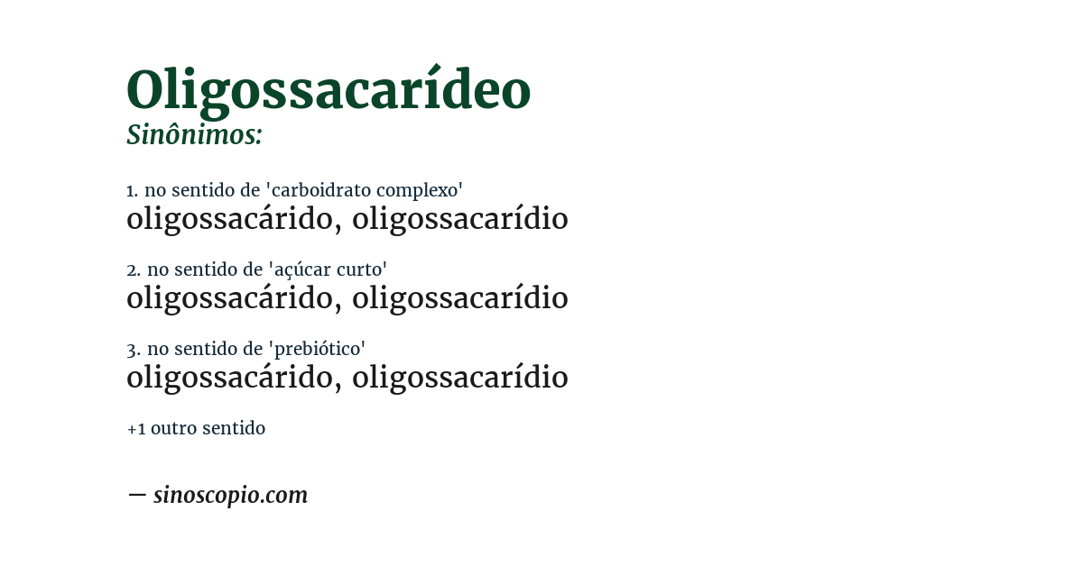 Sinônimo de oligossacarídeo