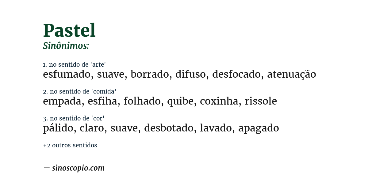 Sinônimo de pastel